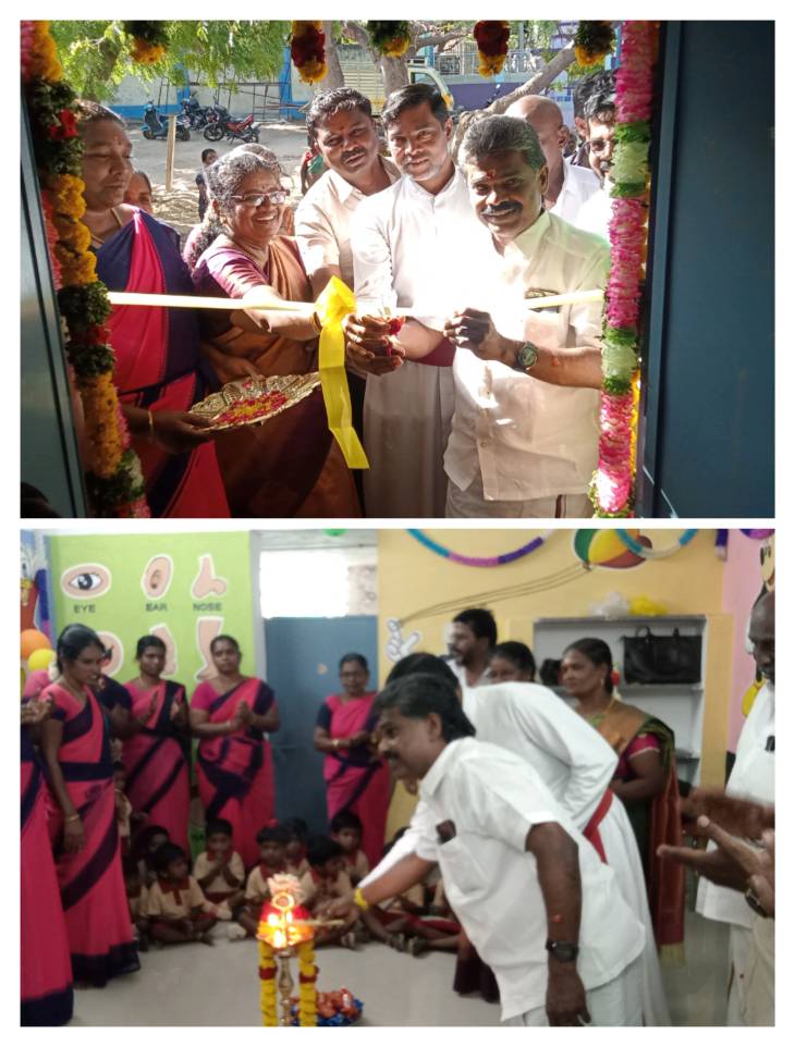 தூத்துக்குடி டி. சவேரியார்புரத்தில் ஒட்டப்பிடாரம் சட்டமன்ற தொகுதி நிதியிலிருந்து கட்டப்பட்டுள்ள புதிய அங்கன்வாடி மையத்தை சண்முகையா எம்.எல்.ஏ., திறந்து வைத்தார்!!