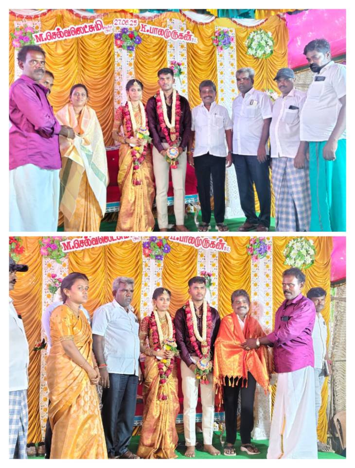 ஒட்டப்பிடாரம் சங்கம்பட்டி கிராமத்தில் நடைபெற்ற திருமண நிகழ்ச்சியில் கலந்து கொண்டு மணமக்களை வாழ்த்திய சண்முகையா எம்எல்ஏ!!