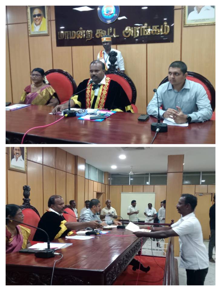 தூத்துக்குடி மாநகராட்சி 50 வது வார்டில் தற்காலிக கான்கிரீட் சாலை, சீரான குடிநீர் வசதி குறித்து கவுன்சிலர் சரவணகுமார் மேயரிடம் மனு!!