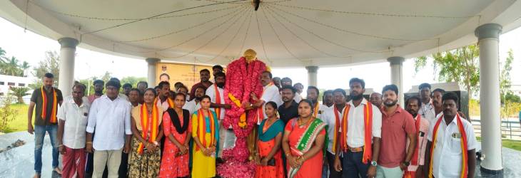 மாவட்ட கழக பொறுப்பாளர் TVA பிரைட்டர் தலைமையில் கல்வித் தந்தை டாக்டர் பா. சிவந்தி ஆதித்தனாருக்கு மரியாதை!!