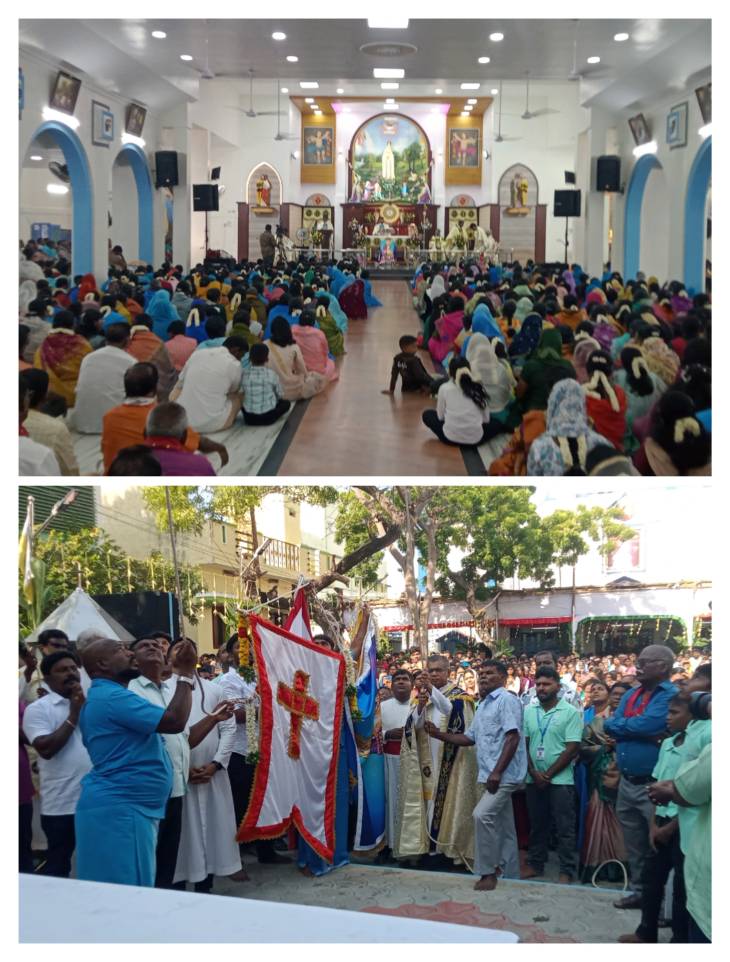 தூத்துக்குடி பாத்திமா நகர் மணல்மேட்டின் பாதுகாவலி புனித பாத்திமா அன்னை ஆலய பெருவிழா ஆனந்தகளிப்புடன் தொடக்கம்!
