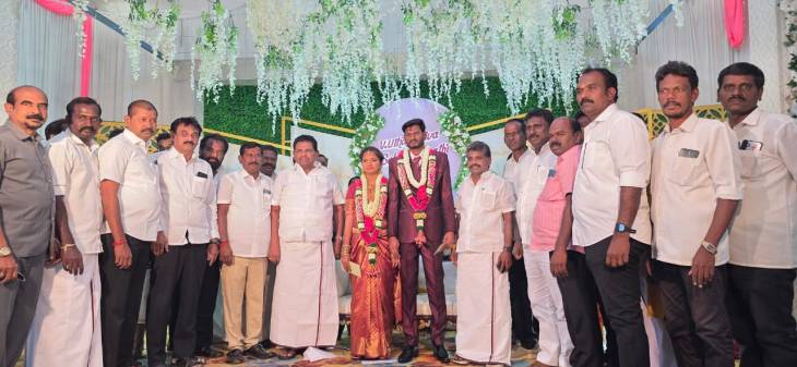 வெயில்ராஜ் இல்ல திருமண விழாவில் அமைச்சர் அனிதா ராதாகிருஷ்ணன், எம்.சி.சண்முகையா எம்எல்ஏ கலந்து கொண்டு வாழ்த்து!!