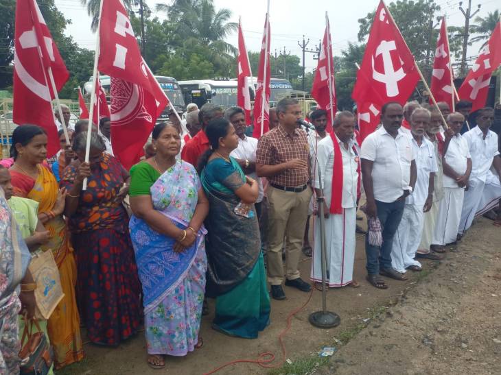 தலித்-பழங்குடி, பெண்கள் மீதான தாக்குதல்களுக்கு எதிராக தூத்துக்குடியில் இந்திய கம்யூனிஸ்ட் கட்சியின் கண்டன ஆர்ப்பாட்டம்!!