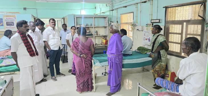 விளாத்திகுளம் அரசு மருத்துவமனையில் உள்மருத்துவ பயனாளிகள் பிரிவில் மார்கண்டேயன் எம்எல்ஏ ஆய்வு!!
