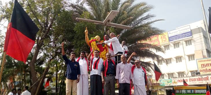 பேரறிஞர் அண்ணா 57வது நினைவு தினம் : மாநகர மதிமுக சார்பில் திருவுருவச் சிலைக்கு மாலை அணிவித்து மரியாதை!!