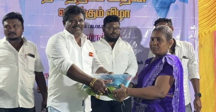 தவெக இளைஞரணி அமைப்பாளர் A. சுதாகர் முன்னிலையில் 500க்கும் மேற்பட்டோருக்கு நலத்திட்ட உதவி வழங்கல் – மாப்பிள்ளையூரணி மகளிர் அணி ஏற்பாடு!!